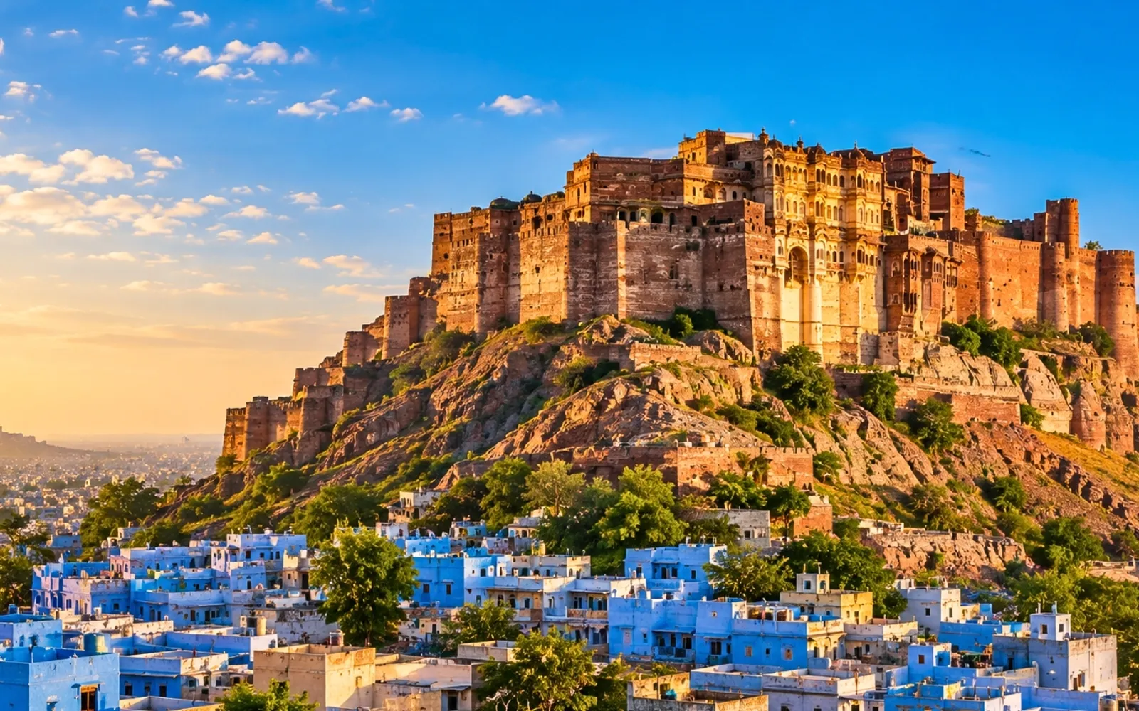 Scenic travel view of Jodhpur, Rajasthan, India