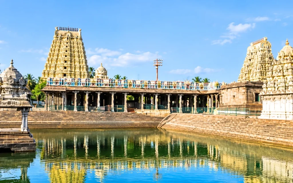 Scenic travel view of Kanchipuram, Tamil Nadu, India